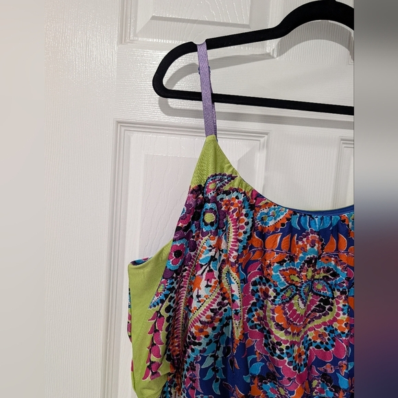 Maurices Vibrant Multicolor Maxi with Spaghetti Straps Dress in Size 3 (3X) - Picture 2 of 11